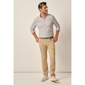 Johnny O Mens 5-Pocket Straight Leg Pants Tan Khaki 38x34 Stretch Cotton